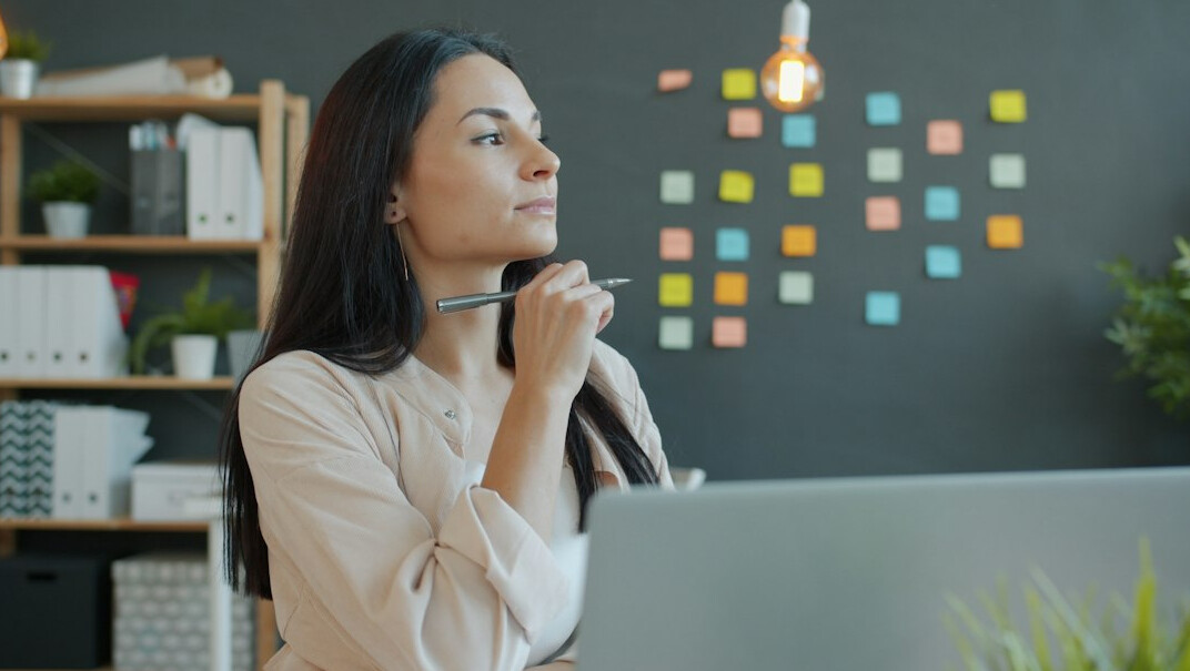 woman listening in office